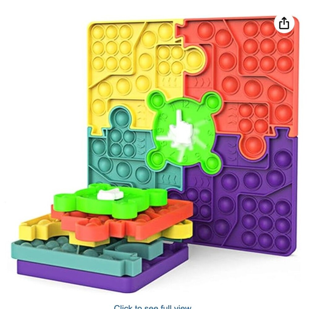 Bubble Pop It Jigsaw Puzzle Spinner Board Game Fidget Toy Autism ADHD Sensory